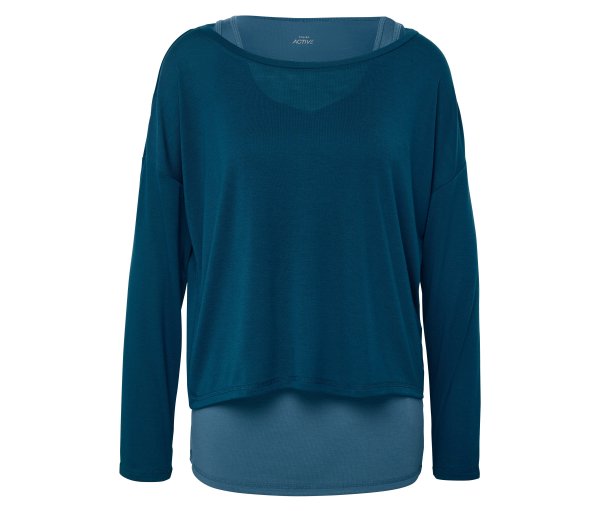 Tchibo - 2-in-1-Sportshirt - Damen - Gr. XXL - blau
