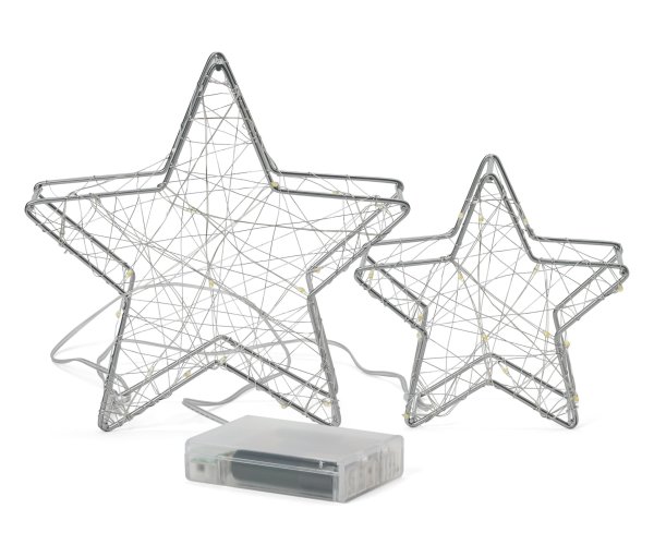 Tchibo - 2 LED-Dekosterne - silber