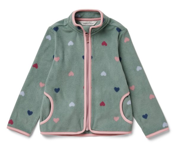 Tchibo - Kinder-Fleecejacke - Mädchen - Gr. 122/128 - grün/print