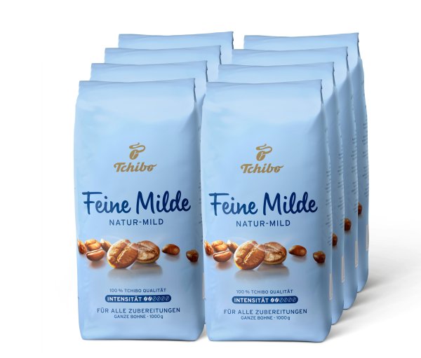 Tchibo - Feine Milde - 8 x 1 kg Ganze Bohne - Intensität: 2/6