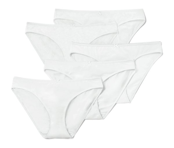 Tchibo - 5 Slips - Damen - Gr. XL - weiß