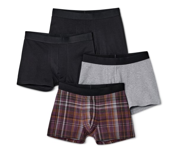 Tchibo - 4 Slipboxer - Herren - Gr. S/4 - schwarz/kariert