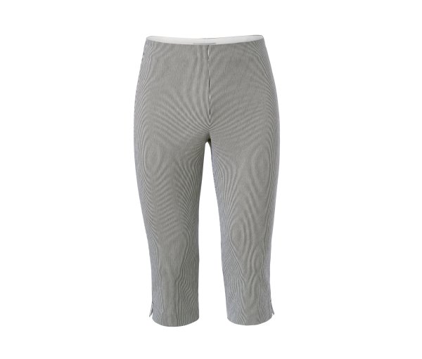 Tchibo - Gestreifte Stretchhose in 3/4-Länge - Damen - Gr. XL - schwarz/gestreift