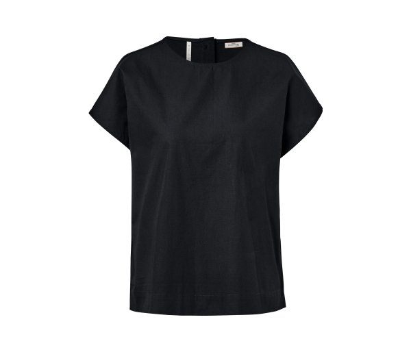Tchibo - Blusenshirt im Materialmix - Damen - Gr. 38 - schwarz