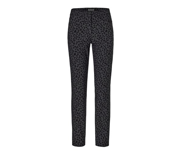 Tchibo - Bedruckte Bengalin-Hose - Damen - Gr. 40 - dunkelgrau/print