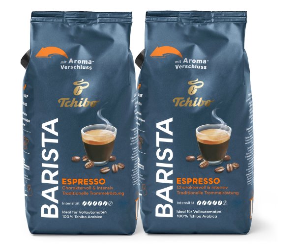 Tchibo - Barista Espresso - 2 x 1 kg Ganze Bohne - Intensität: 5/6