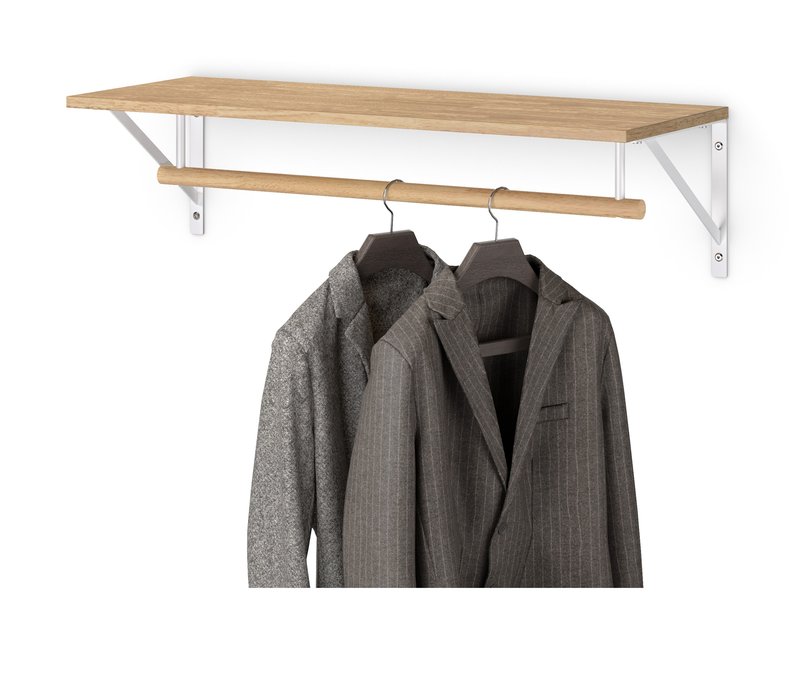 Tchibo - Wandgarderobe - 80x30x21,5cm - weiß - Holz