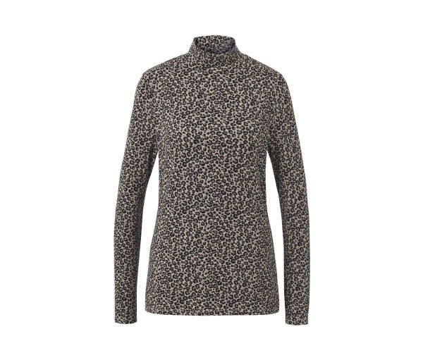 Tchibo - Bedrucktes Blusenshirt mit Stehkragen - Damen - Gr. XL - schwarz/print