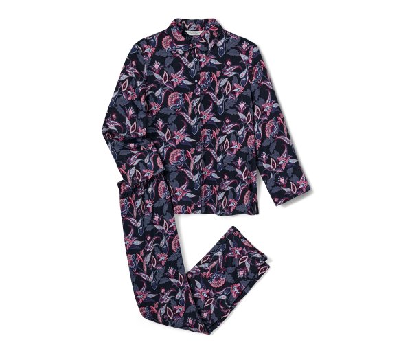 Tchibo - Web-Pyjama - Damen - Gr. 44 - dunkelblau