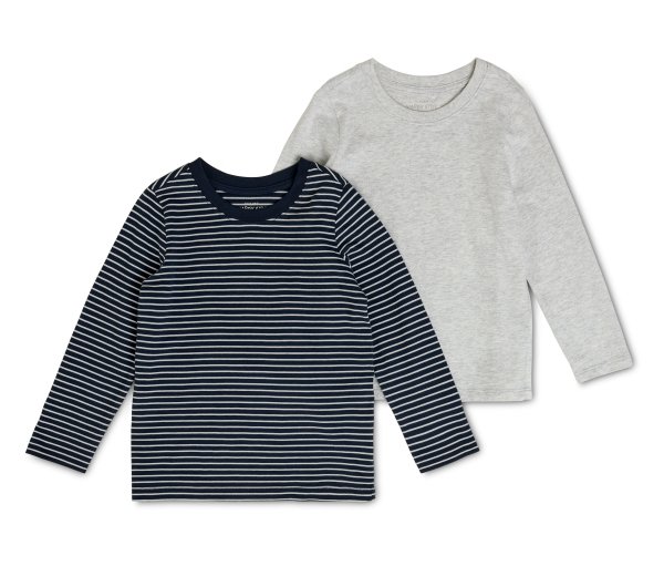 Tchibo - 2 Kinder Langarmshirts - Herren - Gr. 110/116 - dunkelblau