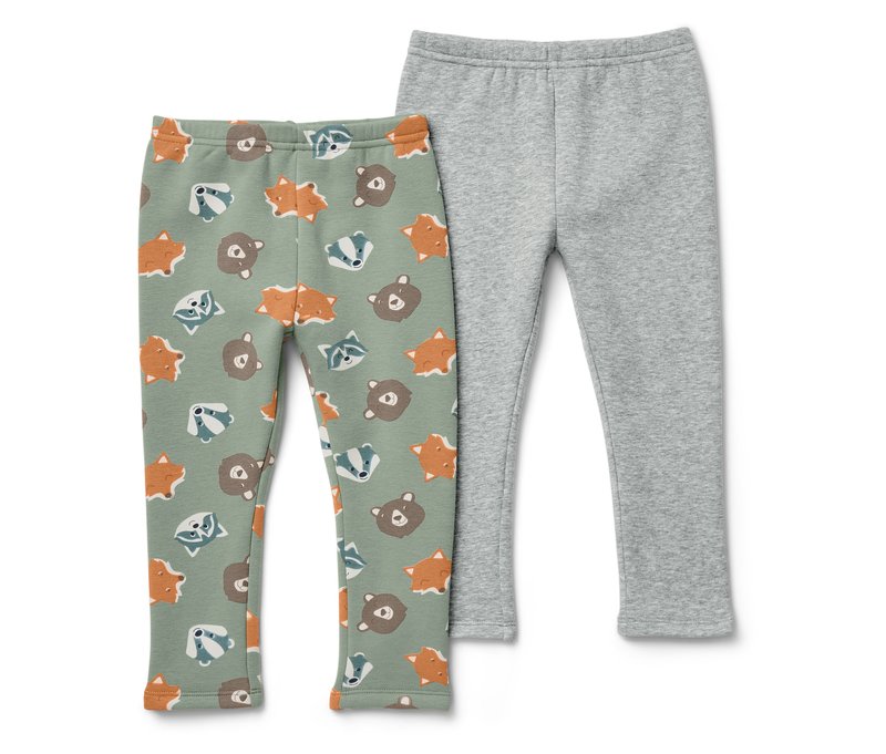 Tchibo - 2 Kinder-Thermoleggings mit angerauter Innenseite - Mädchen - Gr. 122/128 - hellgrau