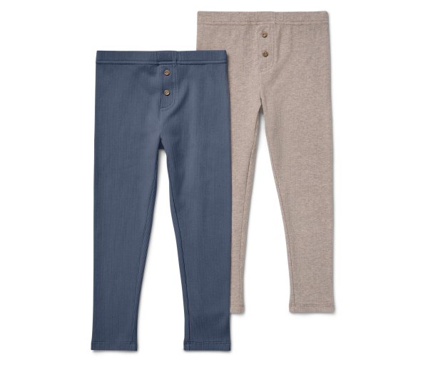 Tchibo - 2 Kinder-Rippleggings mit Zierknöpfen - Herren - Gr. 110/116 - dunkelblau