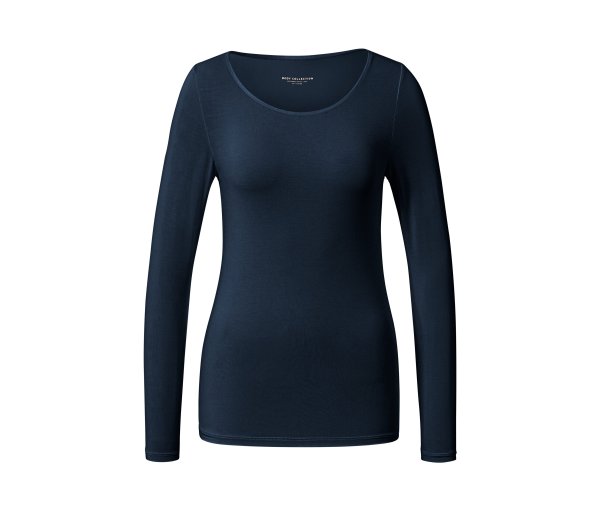 Tchibo - Langarmshirt im Modal-Seide-Mix - Damen - Gr. L - dunkelblau