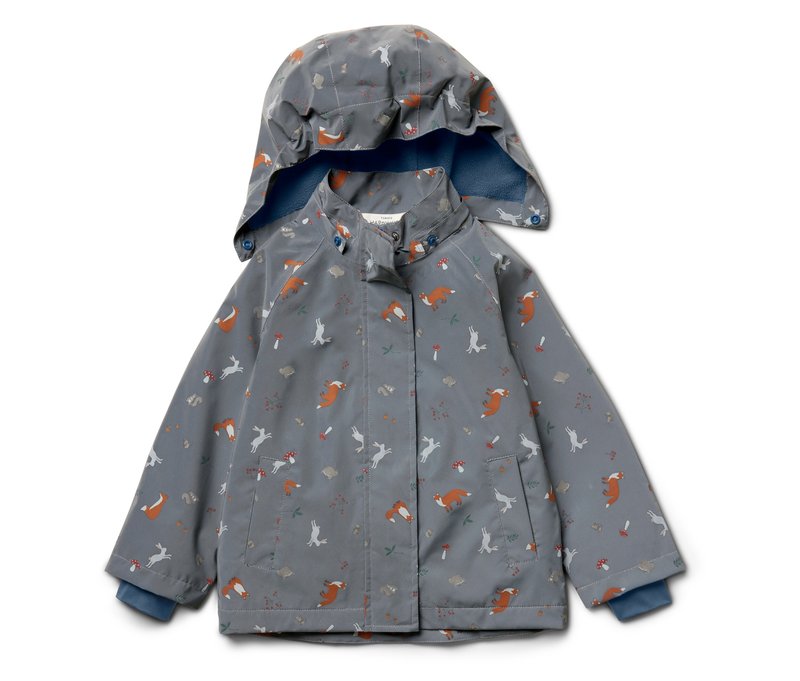 Tchibo - Kinder-Thermo-Regenjacke mit reflektierenden Elementen - Herren - Gr. 110/116 - silber/print