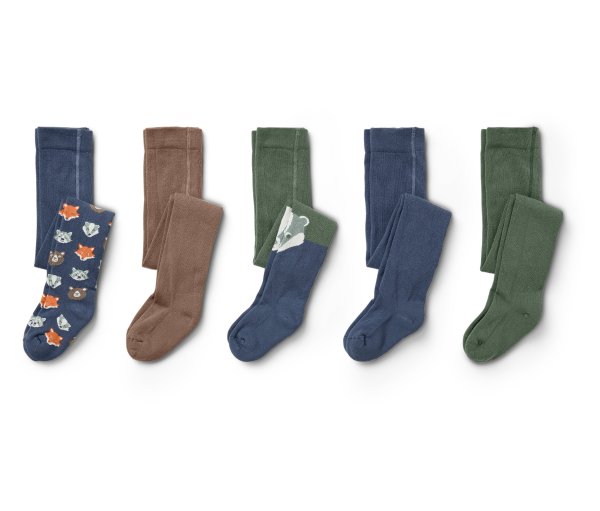 Tchibo - 5 Paar Kinder-Strumpfhosen - Gr. 122/128 - dunkelblau