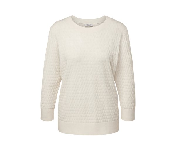 Tchibo - Strickpullover mit Struktur - Damen - Gr. XL - creme