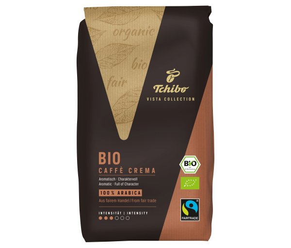 Tchibo - Vista Collection Bio Caffé Crema - 1x 1 kg Ganze Bohne - Intensität: 3/6
