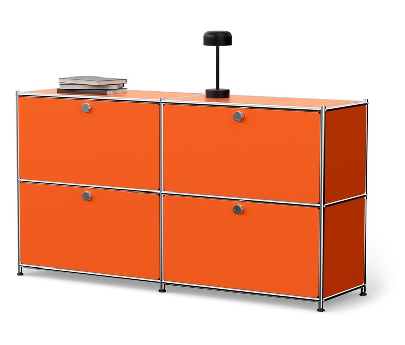 Tchibo - Sideboard Metall »Cn3« mit 4 Klappenfächern - 152x40x82,5cm - orange - Stahl / Aluminium / Kunststoff