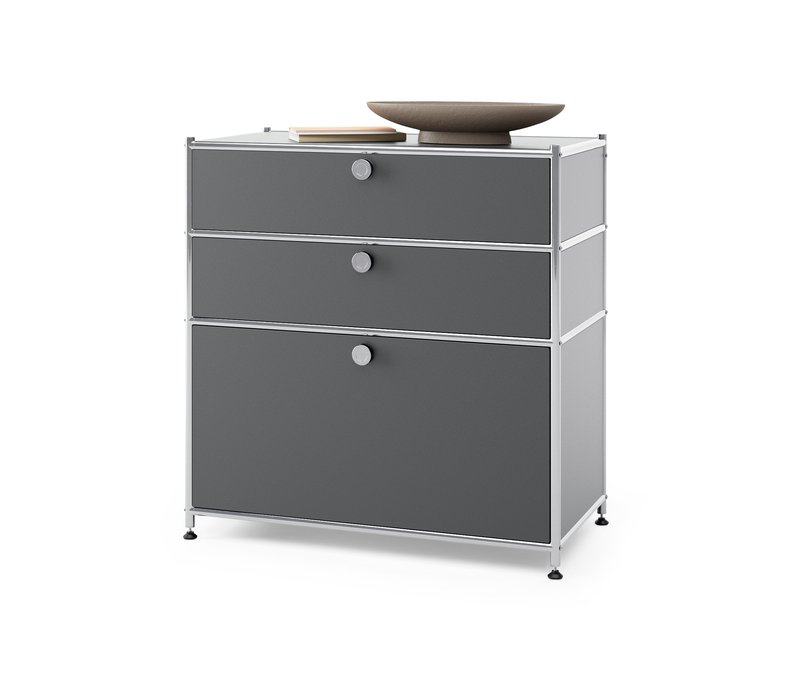 Tchibo - Kommode Metall »Cn3« mit 3 Schubladen - 77x40x84,5cm - chrom - Stahl / Aluminium / Kunststoff