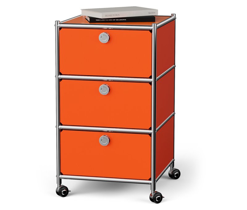 Tchibo - Rollcontainer Metall »Cn3« mit 3 Schubladen - 40x40x70,5cm - orange - Stahl / Aluminium / Kunststoff