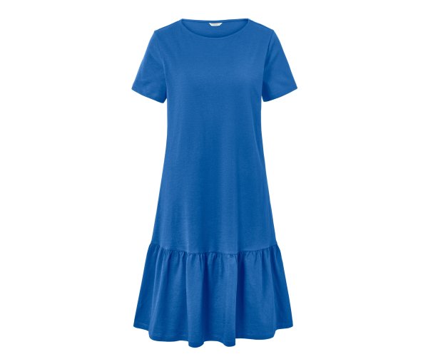 Tchibo - Jerseykleid mit Volant - Damen - Gr. S - blau