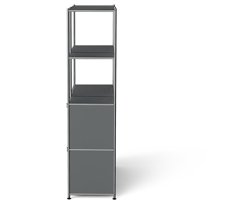 Tchibo - Regal Metall »Cn3« mit 4 Klappenfächern - 116x40x158,5cm - chrom - Stahl / Aluminium / Kunststoff