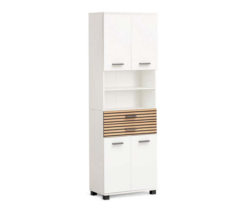 Tchibo - Hochschrank »Katta« - 60x32,5x181cm - schwarz - Holz / Metall / Kunststoff