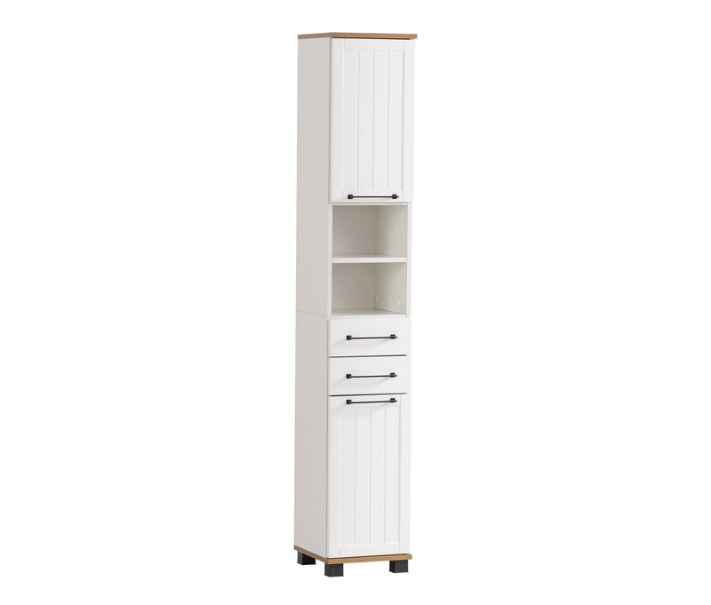 Tchibo - Hochschrank »Jelda« - 30,5x32,5x181cm - schwarz - Holz / Metall / Kunststoff