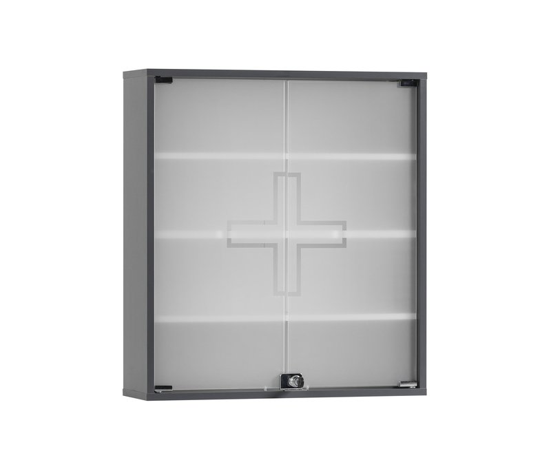 Tchibo - Medikamentenschrank »Wido« - 64x19,6x71cm - anthrazit - Holz / Glas / Metall