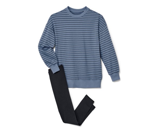 Tchibo - Kinder-Lounge-Pyjama - Mädchen - Gr. 146/152 - blau