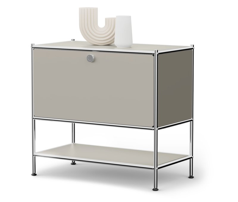 Tchibo - Sideboard Metall "CN3" mit 1 Klappenfach - 77,5x40x71,5cm - hellgrau - Stahl / Aluminium / Kunststoff