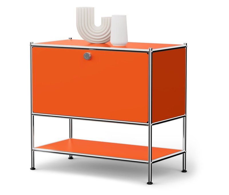 Tchibo - Sideboard Metall "CN3" mit 1 Klappenfach - 77,5x40x71,5cm - orange - Stahl / Aluminium / Kunststoff