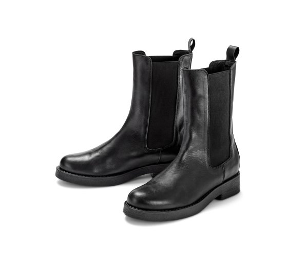 Tchibo - Lederboots - Damen - Gr. 38 - schwarz