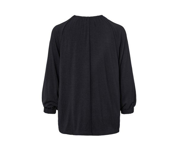 Tchibo - Blusenshirt mit Raffung - Damen - Gr. M - schwarz