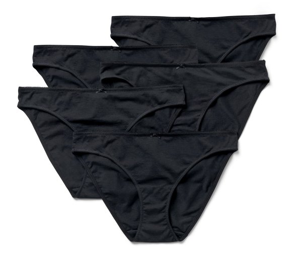 Tchibo - 5 Slips - Damen - Gr. S - schwarz