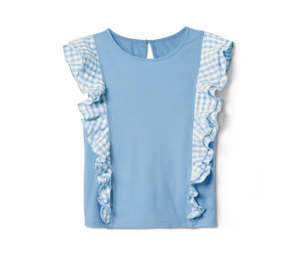 Tchibo - Shirt aus Bio-Baumwolle - Mädchen - Gr. 98/104 - weiß/kariert