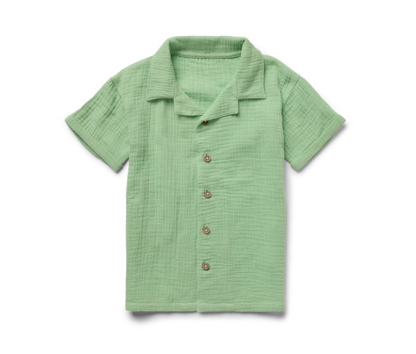 Tchibo - Kinder-Musselin-Hemd mit Kragen - Baby - Gr. 74/80 - grün
