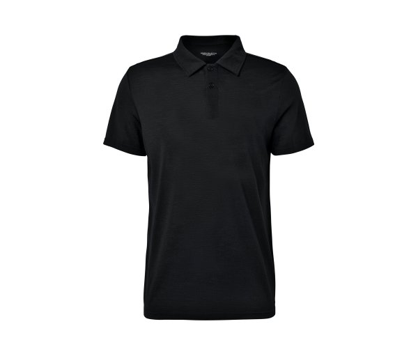 Tchibo - Poloshirt mit Merinowolle - Herren - Gr. L - schwarz