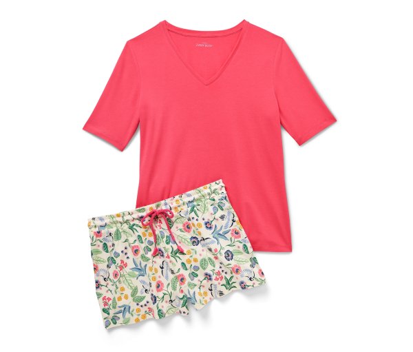 Tchibo - Shorty-Pyjama-Set - Damen - Gr. S - koralle