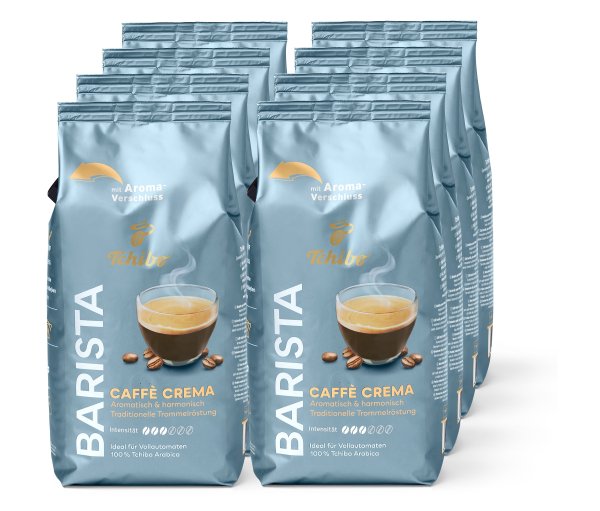 Tchibo - Barista Caffè Crema - 8 x 1 kg Ganze Bohne - Intensität: 3/6
