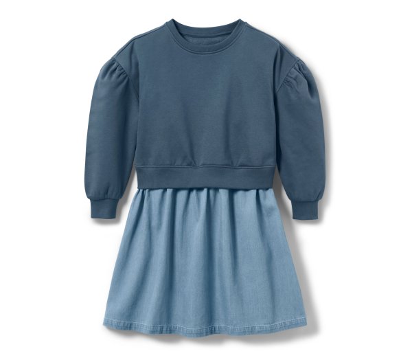 Tchibo - Kinder-Sweatkleid - Mädchen - Gr. 170/176 - blau