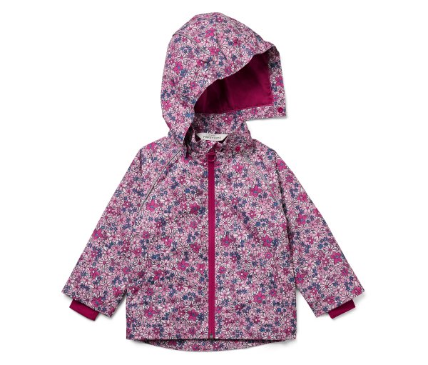 Tchibo - Kinder-Thermo-Regenjacke - Mädchen - Gr. 110/116 - rosa/geblümt