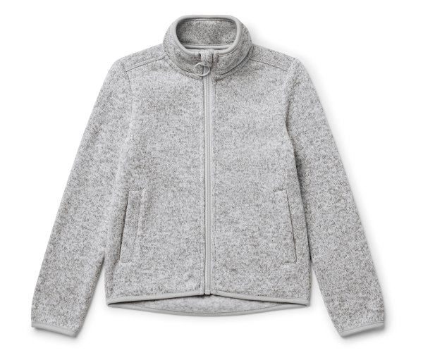 Tchibo - Kinder-Strickfleecejacke - Herren - Gr. 110/116 - hellgrau