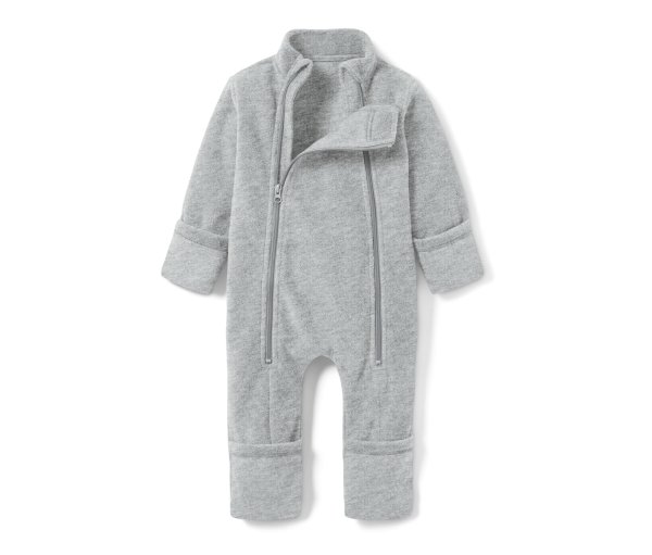 Tchibo - Baby-Fleece-Einteiler - Baby - Gr. 62/68 - grau
