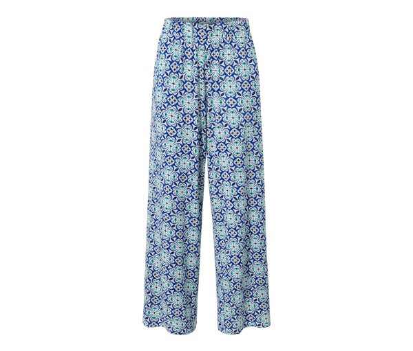 Tchibo - Palazzohose mit Alloverprint - Damen - Gr. S - weiß/print