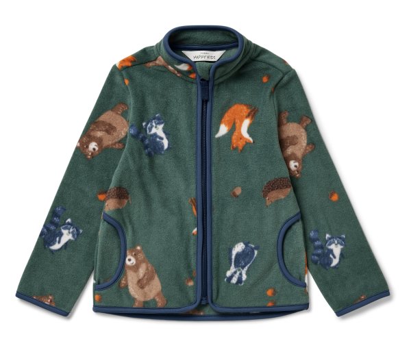 Tchibo - Kinder-Fleecejacke - Baby - Gr. 74/80 - dunkelgrün/print