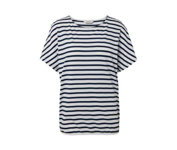Tchibo - Überschnittenes Blusenshirt - Damen - Gr. S - dunkelblau/gestreift