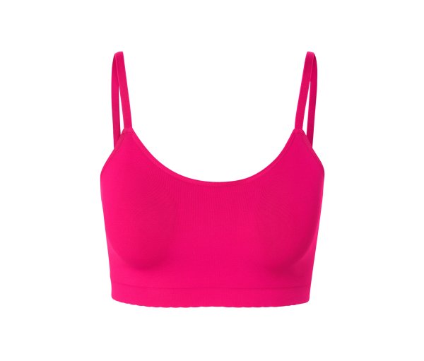 Tchibo - Seamless-Bustier mit Spitze - Damen - Gr. L - pink