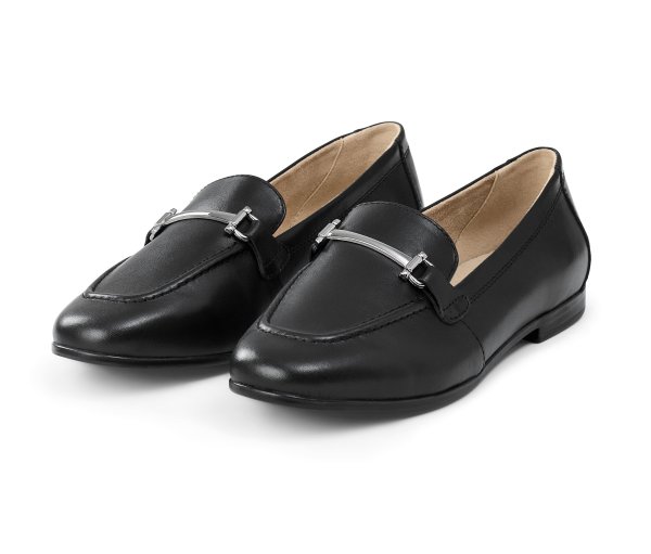 Tchibo - Leder-Loafer - Damen - Gr. 37 - silber