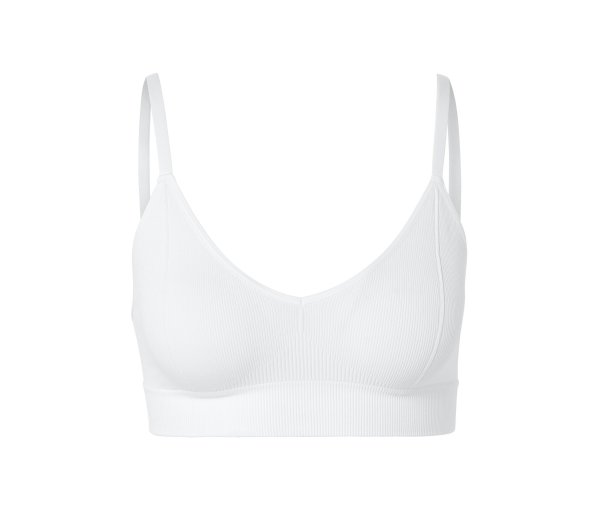 Tchibo - Seamless-Bustier mit Rippstruktur - Damen - Gr. S - weiß